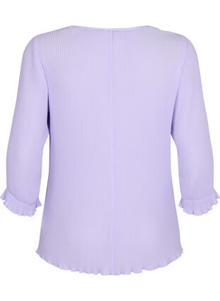 Plissierte Bluse mit 3/4-Ärmeln, Lavender, Packshot image number 1