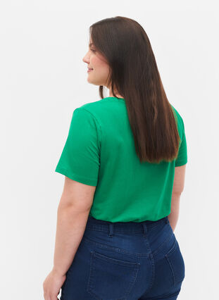 Einfarbiges basic T-Shirt aus Baumwolle, Jolly Green, Model image number 1
