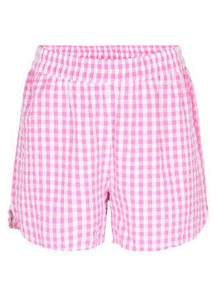 Karierte Pyjamahose aus Baumwolle, Pink Check, Packshot image number 0