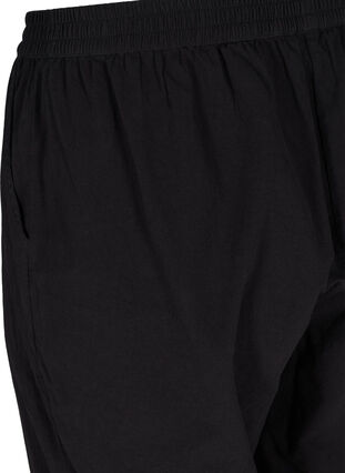 Cropped Hose aus Baumwolle, Black, Packshot image number 3