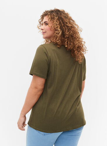 T-Shirt mit Glitzerprint aus Baumwolle, Ivy G. Shimmer Face, Model image number 1