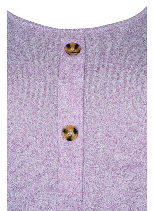 Bluse mit Knöpfen und 3/4-Ärmeln, Royal Lilac Melange, Packshot image number 2