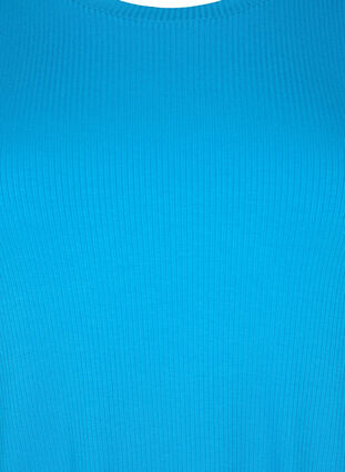 T-Shirt aus Viskose mit Rippstruktur, Ibiza Blue, Packshot image number 2