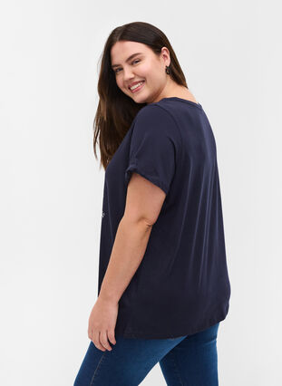Baumwoll-T-Shirt mit Aufdruck, Night Sky BROOKLYN, Model image number 1