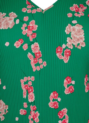 Plissierte Bluse mit 3/4-Ärmeln, Jolly Green Flower, Packshot image number 2