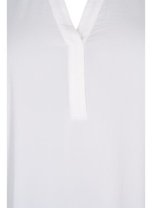Bluse mit 3/4 Ärmeln und V-Ausschnitt, Bright White, Packshot image number 2