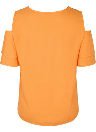 Kurzärmelige Bluse aus Viskose, Orange Peel, Packshot image number 1