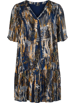 Kleid mit Paisleyprint aus Viskose, Navy Blazer AOP, Packshot image number 0