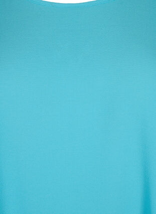 Bluse mit kurzen Ärmeln und Rundhalsausschnitt, Blue Atoll, Packshot image number 2