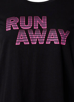 Trainings-T-Shirt mit Print, Black w. Run Away, Packshot image number 2