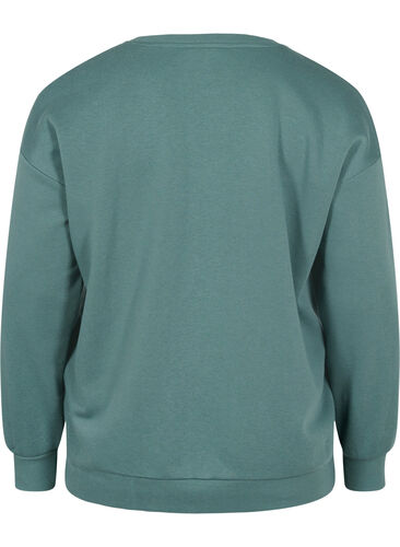 Sweatshirt mit sportlichem Aufdruck, Dark Forest, Packshot image number 1