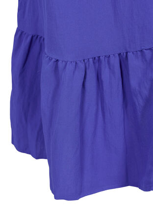 Kurzarm Viskosekleid mit V-Ausschnitt, Dazzling Blue, Packshot image number 3