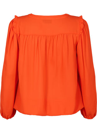 Langärmlige Bluse mit Rüschendetails, Orange.com, Packshot image number 1