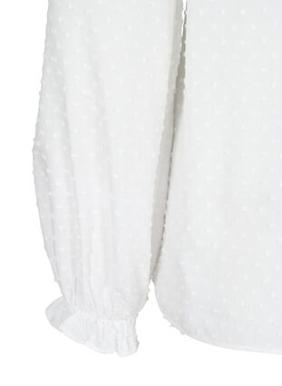Langärmelige Bluse mit Smock- und Rüschendetails, Bright White, Packshot image number 3