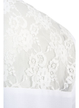 Langärmelige Bluse mit Spitzendetail , Bright White, Packshot image number 3
