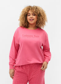 Sweatshirt aus Baumwolle mit aufgedrucktem Text, Hot P. w. Lesuire S., Model