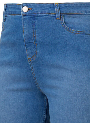 Hoch taillierte Jeansshorts mit Slim Fit, Medium Blue Denim, Packshot image number 2