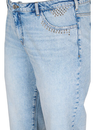 Cropped Vera Jeans mit Nieten, Light blue denim, Packshot image number 2