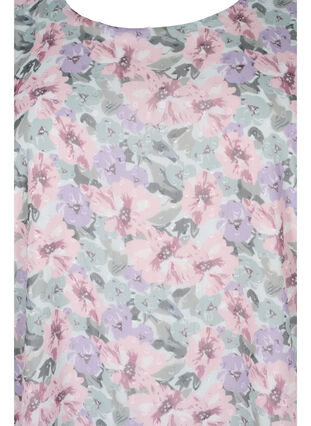 Bluse mit Blumenprint und Schlitz am Ärmel, Flower AOP, Packshot image number 2