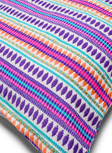 Kissenbezug mit farbenfrohen Muster, Purple Comb, Packshot image number 1