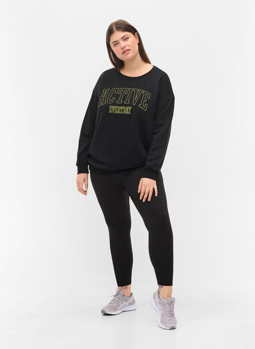 Sweatshirt mit sportlichem Aufdruck, Black, Model image number 2