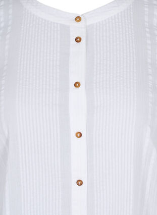 Hemdkleid aus Baumwolle mit 3/4-Ärmeln, Bright White, Packshot image number 2