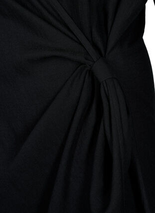 Langärmeliges Kleid aus Viskose mit Wickeloptik, Black, Packshot image number 3