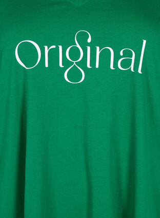 T-Shirt aus Baumwolle mit Druck und V-Ausschnitt , Jolly Green ORI, Packshot image number 2