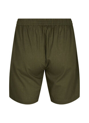 Lockere Shorts aus einer Baumwollmischung mit Leinen, Forest Night, Packshot image number 1