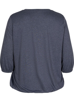 Einfarbige Bluse mit 3/4-Ärmel, Night Sky Mel, Packshot image number 1