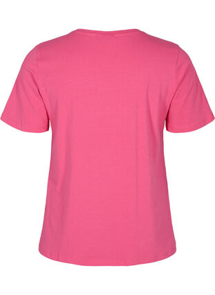 Einfarbiges basic T-Shirt aus Baumwolle, Hot Pink, Packshot image number 1