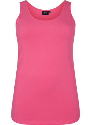 Einfarbiges basic Top aus Baumwolle, Hot Pink, Packshot image number 0