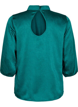 Bluse mit 3/4 Ärmeln und Stehkragen, Evergreen, Packshot image number 1