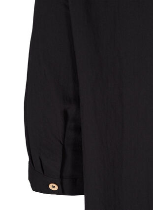 Bluse aus Viskose mit Knöpfen und V-Ausschnitt, Black, Packshot image number 3
