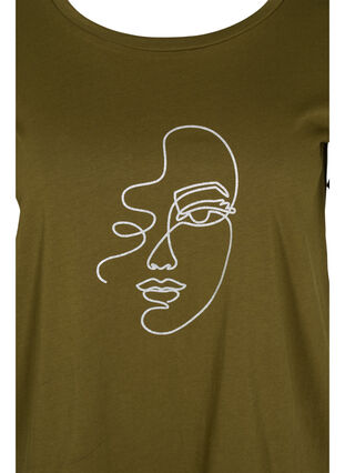 T-Shirt mit Glitzerprint aus Baumwolle, Ivy G. Shimmer Face, Packshot image number 2