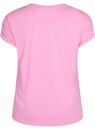 Kurzärmeliges T-Shirt aus einer Baumwollmischung, Rosebloom, Packshot image number 1