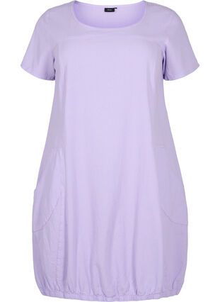Kurzarm Kleid aus Baumwolle, Lavender, Packshot image number 0