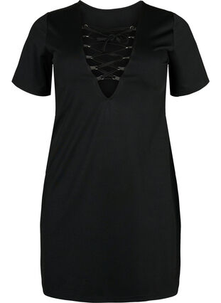 Umkehrbares Kleid mit Schnürungsdetail, Black, Packshot image number 2