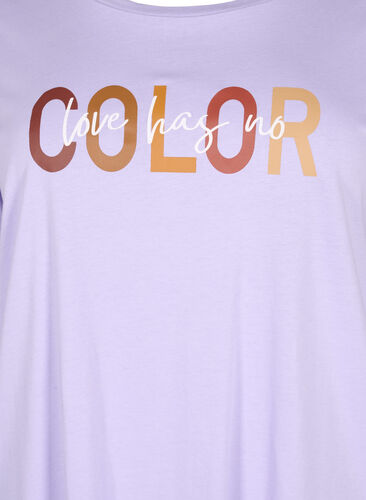 T-Shirt aus Baumwolle mit Print, Lavender COLOR, Packshot image number 2