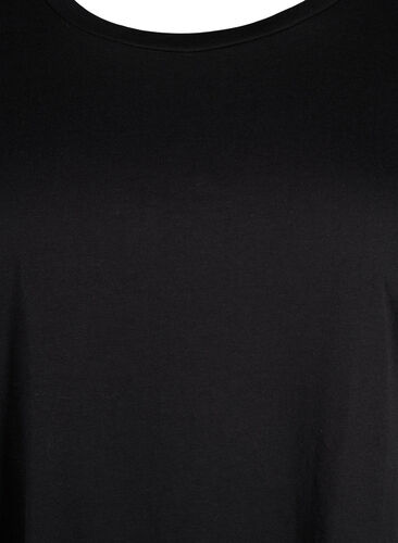 Kurzärmeliges T-Shirt aus einer Baumwollmischung, Black, Packshot image number 2