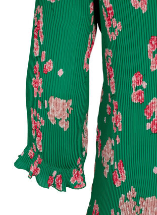 Plissierte Bluse mit 3/4-Ärmeln, Jolly Green Flower, Packshot image number 3