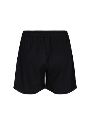 Lockere Shorts aus einer Baumwollmischung mit Leinen, Black, Packshot image number 1