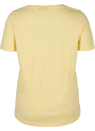 Kurzarm T-Shirt aus Baumwolle mit Aufdruck, Pale Banana Shine, Packshot image number 1