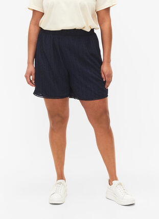 Shorts mit strukturiertem Muster, Navy Blazer, Model image number 0