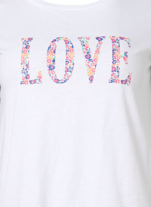 T-Shirt aus Baumwolle mit Rundhalsausschnitt und Print, Bright White W. Love, Packshot image number 2