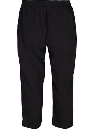 Cropped Hose aus Baumwolle, Black, Packshot image number 1