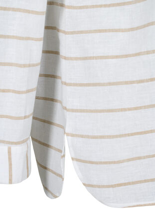 Hemdbluse mit Knopfverschluss, White Taupe Stripe, Packshot image number 3
