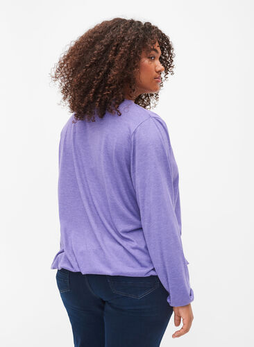 Melierte-Bluse mit langen Ärmeln und V-Ausschnitt, Veronica Mel., Model image number 1
