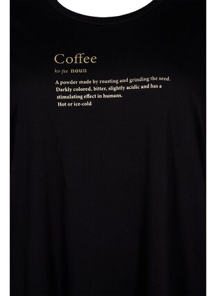Oversize Schlaf-T-Shirt aus Bio-Baumwolle, Black W. coffee, Packshot image number 2