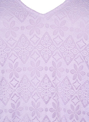 Spitzenkleid mit V-Ausschnitt und langen Ärmeln, Pastel Lilac, Packshot image number 2